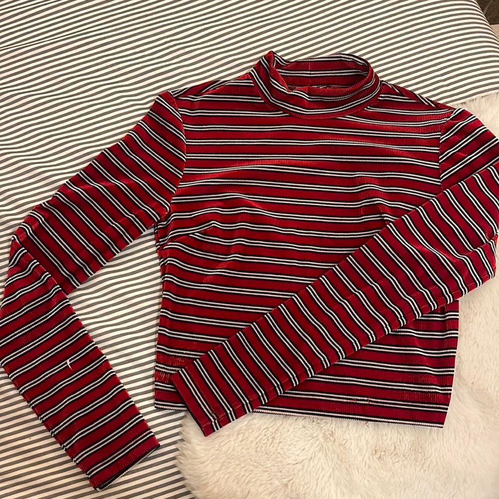 Vintage Red Velvet Turtle Neck